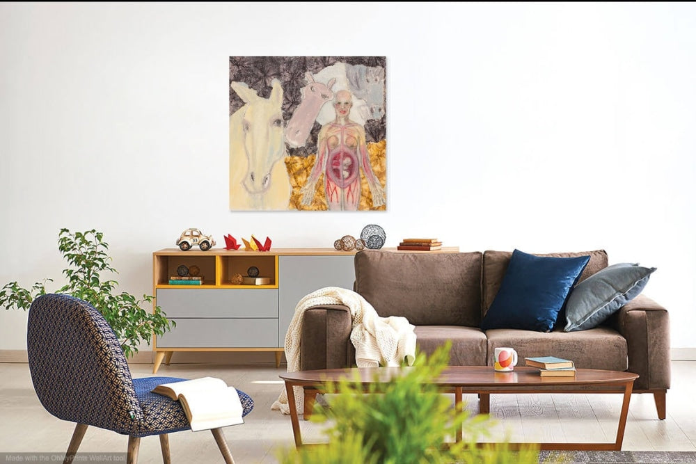 3 Horses And A Baby Original Art